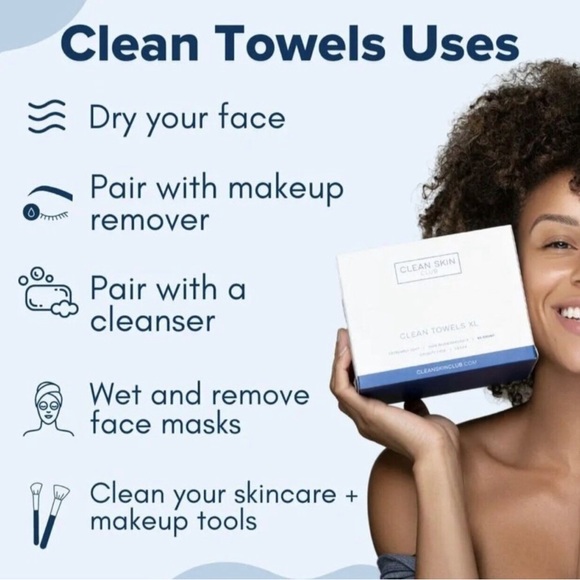 Clean Skin Club Towels XL Super Soft for Sensitive Skin 50 Count - NIB - SEALED - Picture 5 of 7